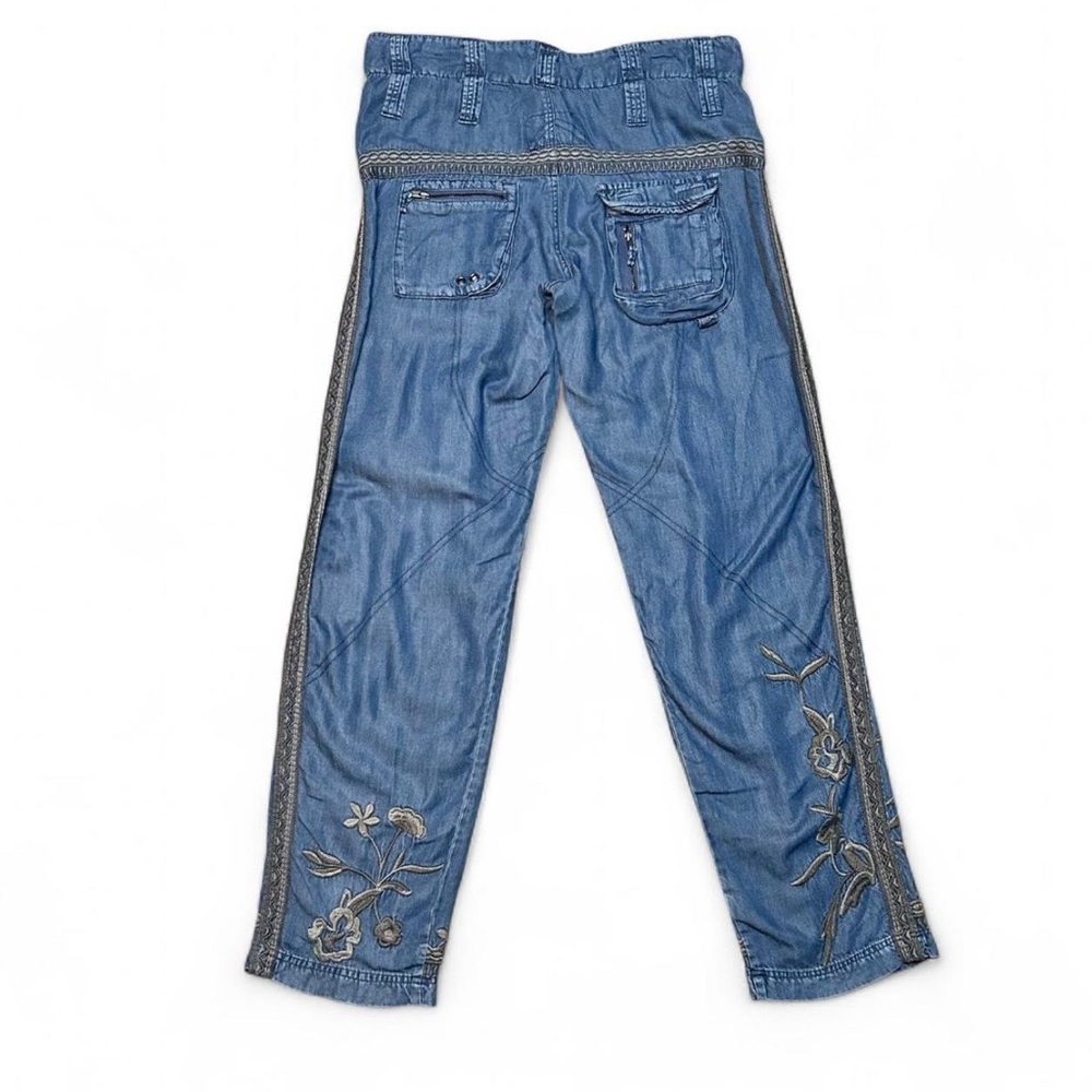 Johnny Was Biya Embroidered Cargo Pants Sz 10 - Picture 4 of 9